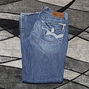 BIG STAR PIONEER EMBROIDERED DISTRESSED BOOT-CUT DENIM JEAN